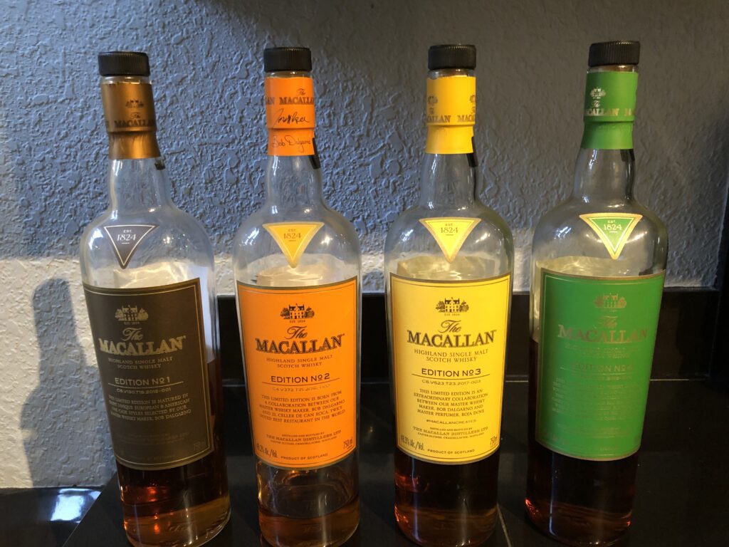 The Macallan Edition One Two Three and Foru