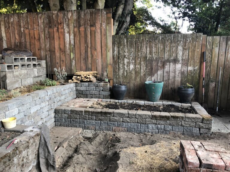 Retaining Wall and Raised Bed